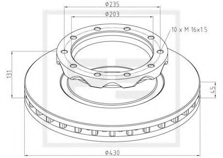 Тормозной диск PE Automotive 126.101-00A