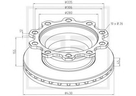Тормозной диск PE Automotive 186.100-00A