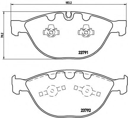 Комплект тормозных колодок, дисковый тормоз BREMBO P 06 047