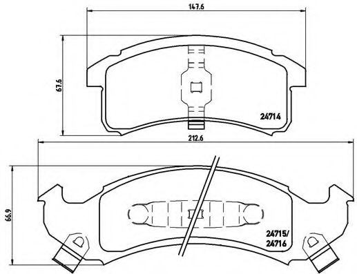 Комплект тормозных колодок, дисковый тормоз BREMBO P 07 002