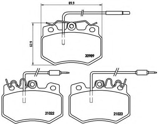 Комплект тормозных колодок, дисковый тормоз BREMBO P 61 031