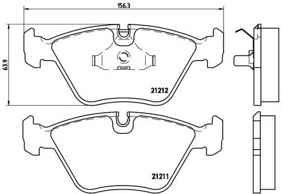 Комплект тормозных колодок, дисковый тормоз BREMBO P 61 049