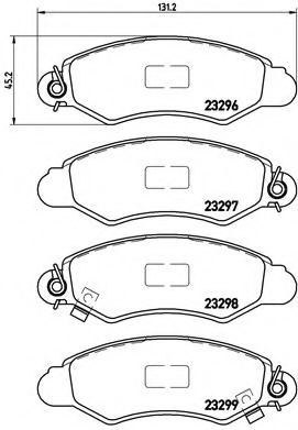 Комплект тормозных колодок, дисковый тормоз BREMBO P 78 012