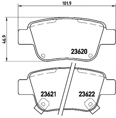 Комплект тормозных колодок, дисковый тормоз BREMBO P 83 047