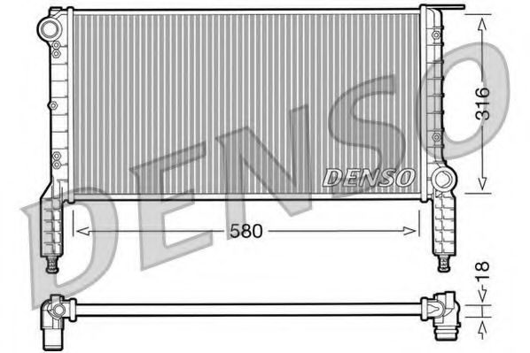 Радиатор, охлаждение двигателя DENSO DRM09064