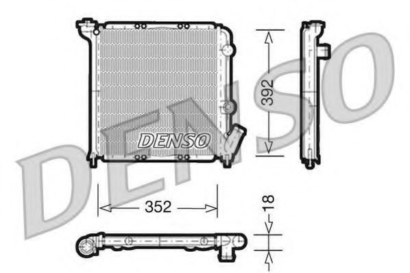 Радиатор, охлаждение двигателя DENSO DRM23026