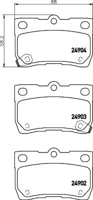 Комплект тормозных колодок, дисковый тормоз MINTEX MDB3051