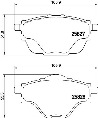 Комплект тормозных колодок, дисковый тормоз MINTEX MDB3402