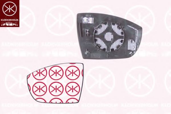 Зеркальное стекло, наружное зеркало KLOKKERHOLM 25351063