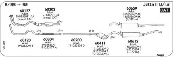 Система выпуска ОГ AKS DASIS SGVW089