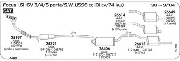 Система выпуска ОГ AKS DASIS SGFO103