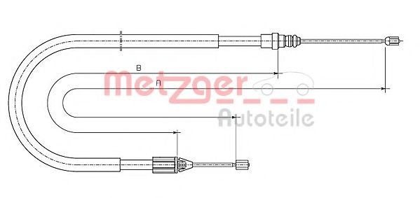 Трос, стояночная тормозная система METZGER 10.6696