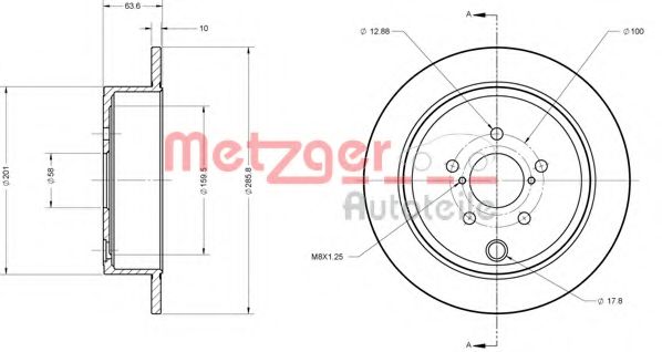 Тормозной диск METZGER 6110099