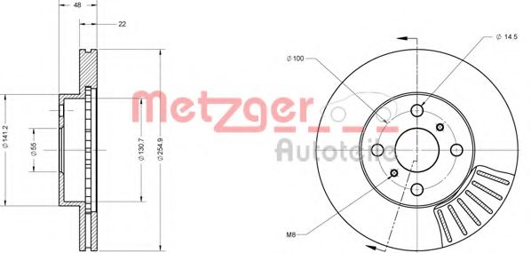 Тормозной диск METZGER 6110212