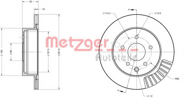 Тормозной диск METZGER 6110217