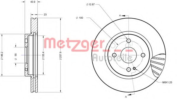 Тормозной диск METZGER 6110266