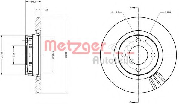 Тормозной диск METZGER 6110305