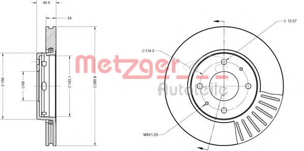 Тормозной диск METZGER 6110306