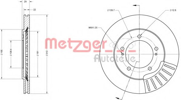 Тормозной диск METZGER 6110347