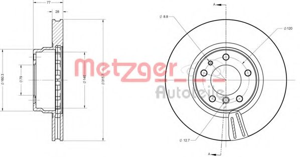 Тормозной диск METZGER 6110383