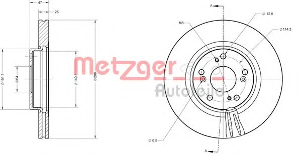 Тормозной диск METZGER 6110706