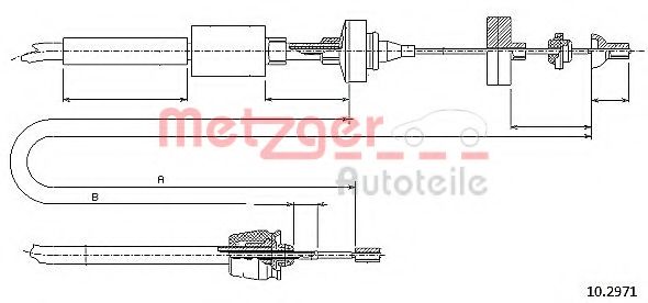 Трос, управление сцеплением METZGER 10.2971