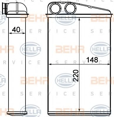 Теплообменник, отопление салона BEHR HELLA SERVICE 8FH 351 000-651