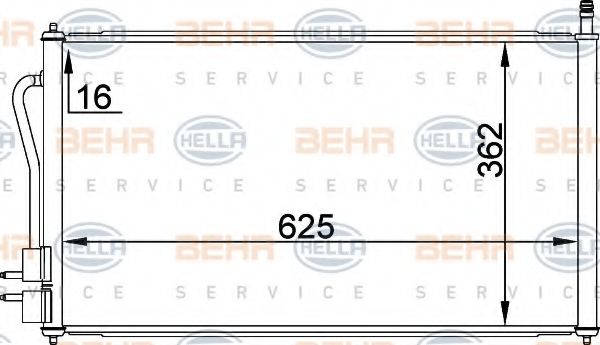 Конденсатор, кондиционер BEHR HELLA SERVICE 8FC 351 037-471