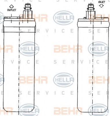 Осушитель, кондиционер BEHR HELLA SERVICE 8FT 351 198-611