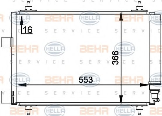 Конденсатор, кондиционер BEHR HELLA SERVICE 8FC 351 300-661