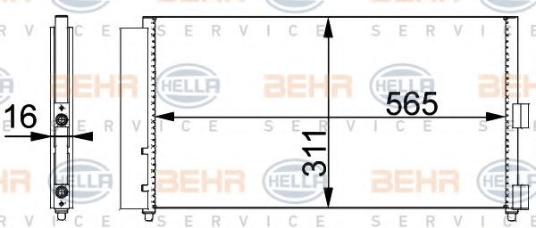 Конденсатор, кондиционер BEHR HELLA SERVICE 8FC 351 301-711