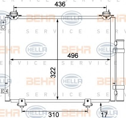 Конденсатор, кондиционер BEHR HELLA SERVICE 8FC 351 304-221