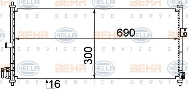 Конденсатор, кондиционер BEHR HELLA SERVICE 8FC 351 304-651