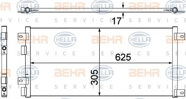 Конденсатор, кондиционер BEHR HELLA SERVICE 8FC 351 305-681