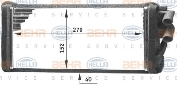 Теплообменник, отопление салона BEHR HELLA SERVICE 8FH 351 311-621