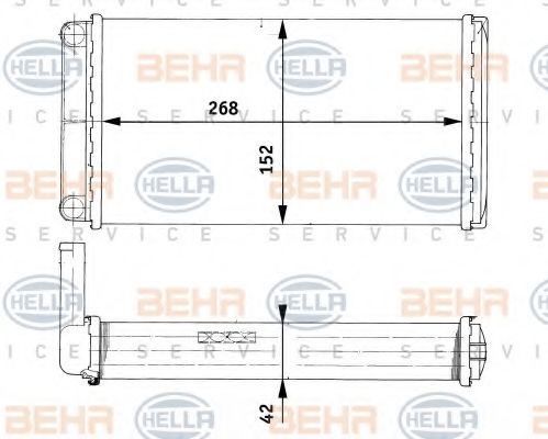 Теплообменник, отопление салона BEHR HELLA SERVICE 9200777