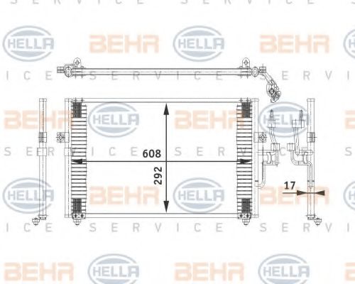 Конденсатор, кондиционер BEHR HELLA SERVICE 8FC 351 318-051