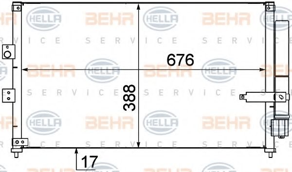 Конденсатор, кондиционер BEHR HELLA SERVICE 8FC 351 318-611