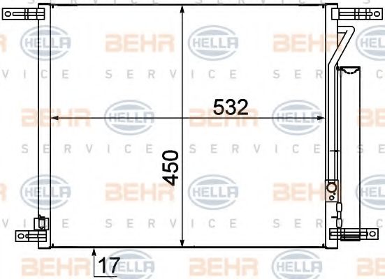 Конденсатор, кондиционер BEHR HELLA SERVICE 8FC 351 318-681