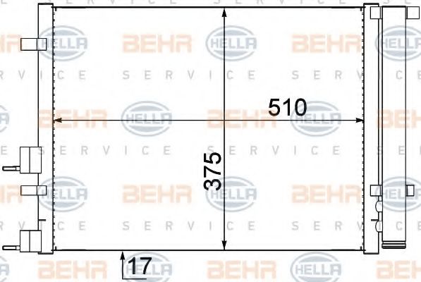 Конденсатор, кондиционер BEHR HELLA SERVICE 8FC 351 319-391