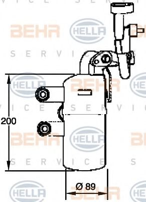 Осушитель, кондиционер BEHR HELLA SERVICE 8FT 351 335-111