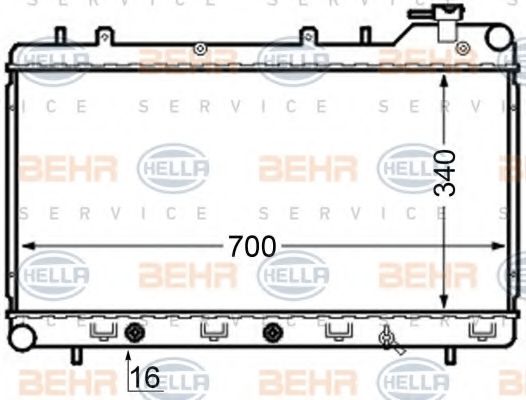 Радиатор, охлаждение двигателя BEHR HELLA SERVICE 8MK 376 704-561