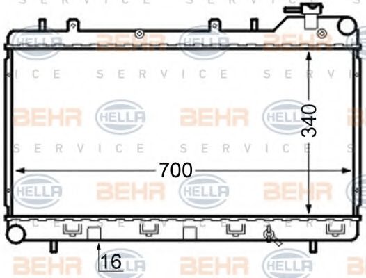 Радиатор, охлаждение двигателя BEHR HELLA SERVICE 8MK 376 704-571