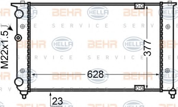 Радиатор, охлаждение двигателя BEHR HELLA SERVICE 8MK 376 705-561