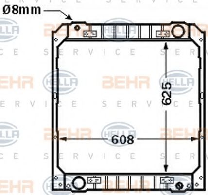 Радиатор, охлаждение двигателя BEHR HELLA SERVICE 8MK 376 705-761