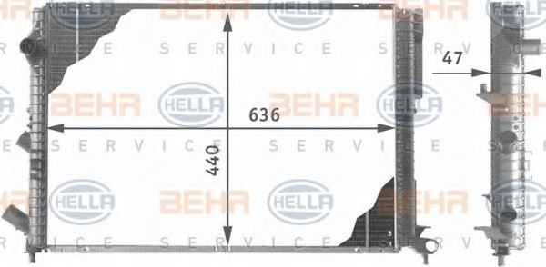 Радиатор, охлаждение двигателя BEHR HELLA SERVICE 8MK 376 706-561