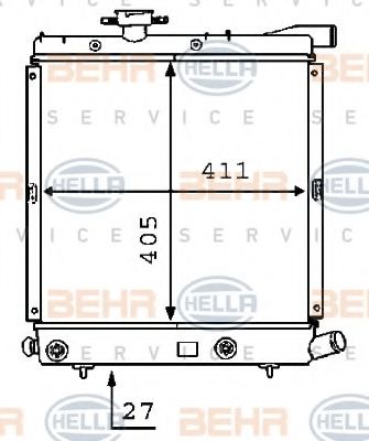 Радиатор, охлаждение двигателя BEHR HELLA SERVICE 8MK 376 707-481