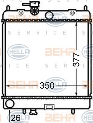 Радиатор, охлаждение двигателя BEHR HELLA SERVICE 8MK 376 726-691