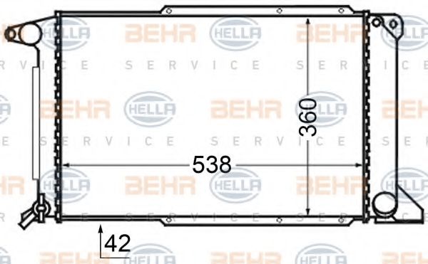 Радиатор, охлаждение двигателя BEHR HELLA SERVICE 8MK 376 727-761