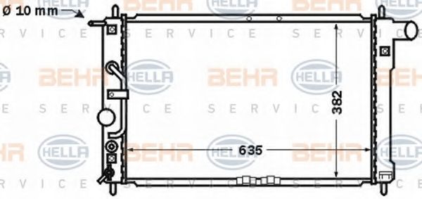 Радиатор, охлаждение двигателя BEHR HELLA SERVICE 8MK 376 767-331